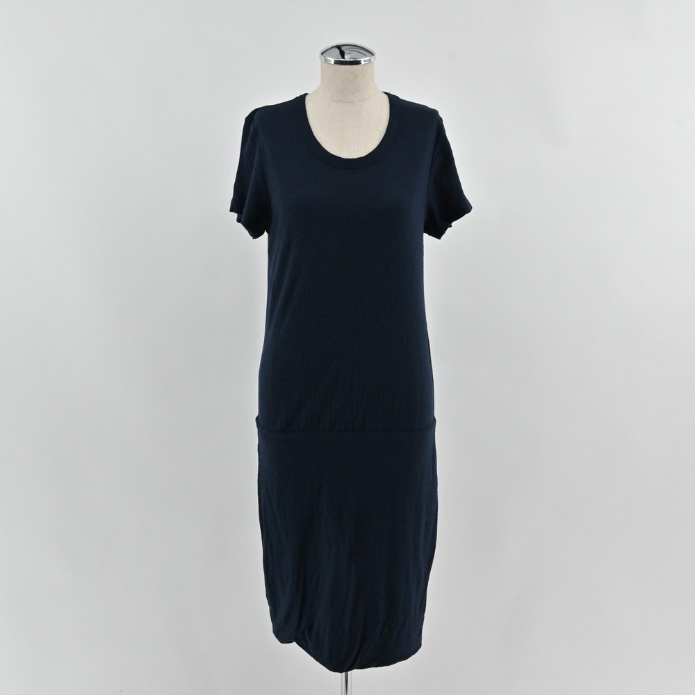 James Perse Standard T-Shirt Dress Womens Size 3 L Navy Blue Cotton WSVH6467CU